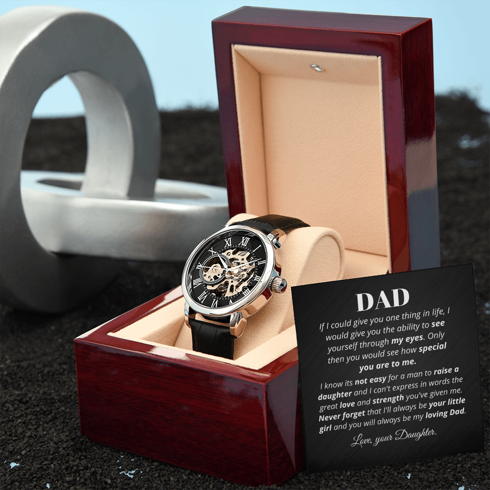To Dad from Daughter - Men's Openwork Watch | hgs020