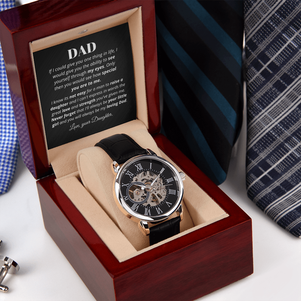 To Dad from Daughter - Men's Openwork Watch | hgs020