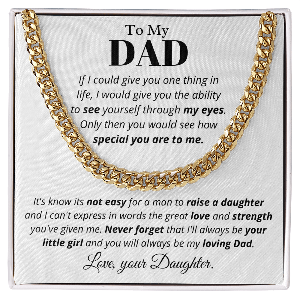 To Dad from Daughter, if I could - Cuban Link Chain, Father's Day gift from Daughter | Dad Birthday Present, hgs019.3