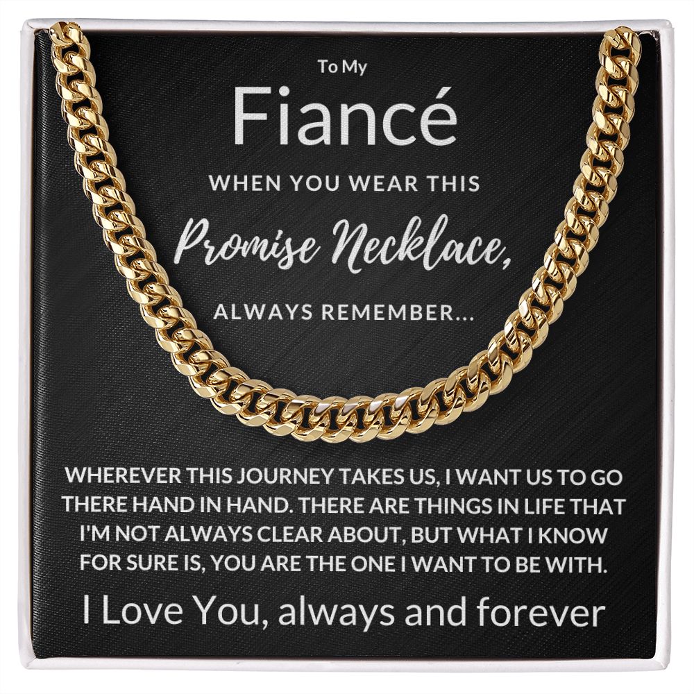 Fiancé Gift, Always Remember - Cuban Link Chain, blk
