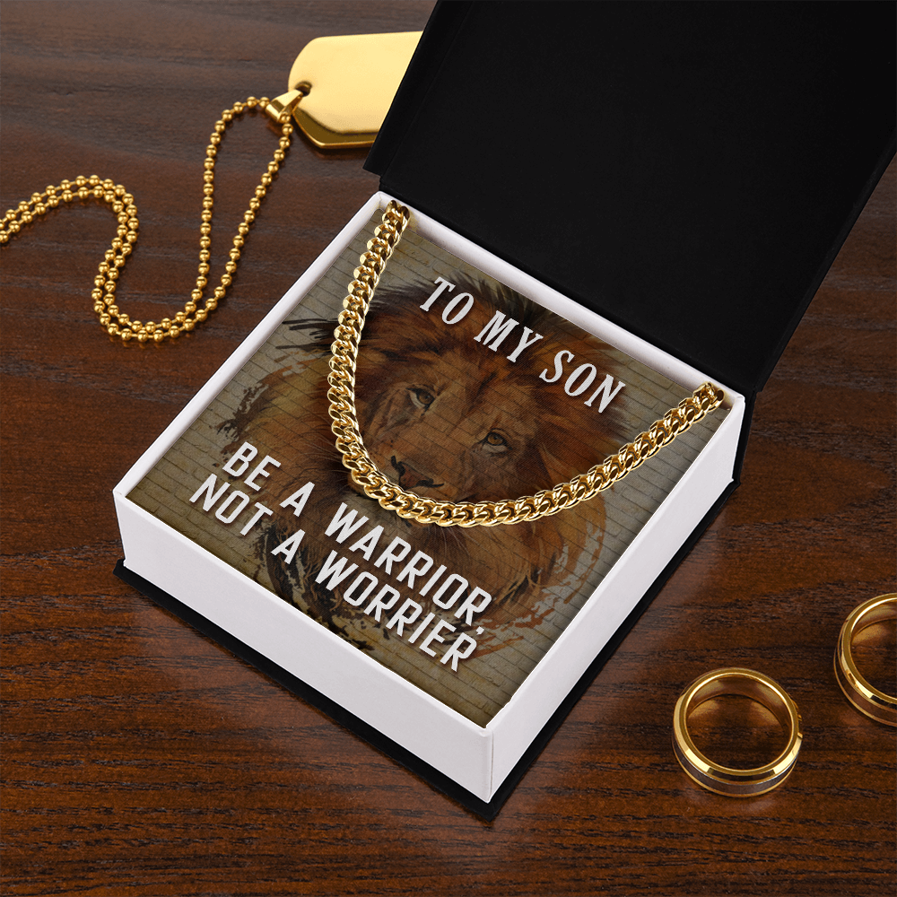 Be a Warrior, not a worrier Cuban Link Chain, hgs031