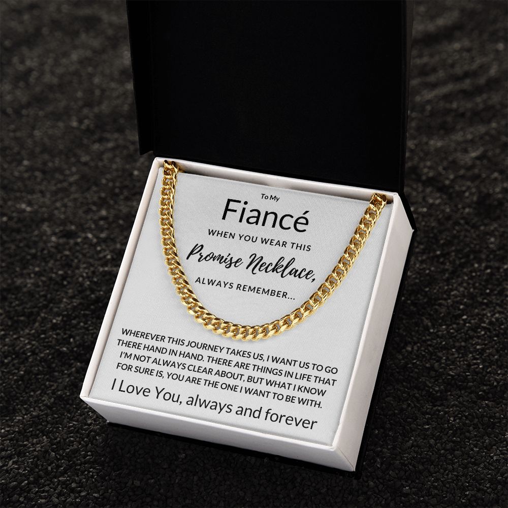 Fiancé Gift, Always Remember - Cuban Link Chain, wht