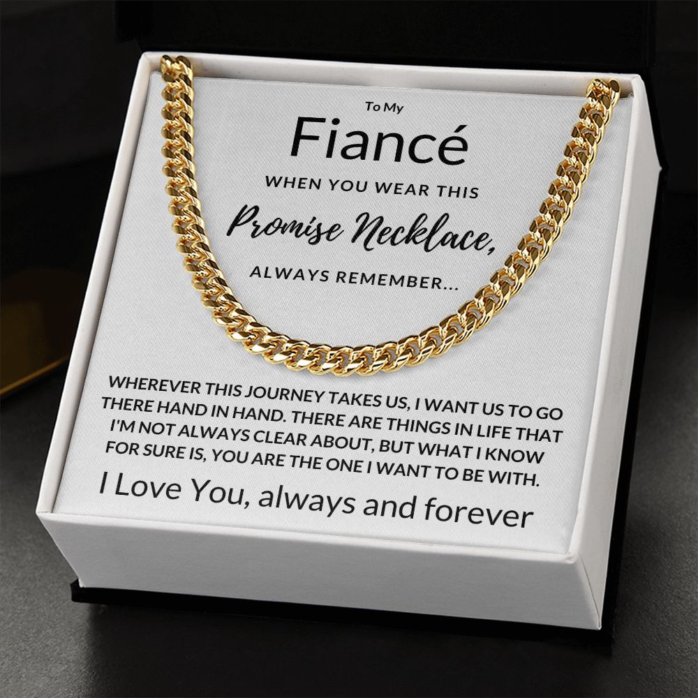 Fiancé Gift, Always Remember - Cuban Link Chain, wht