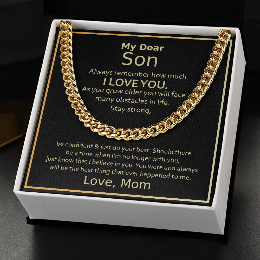 My Dear Son, Always remember, Mom - Cuban Link Chain, hgs033
