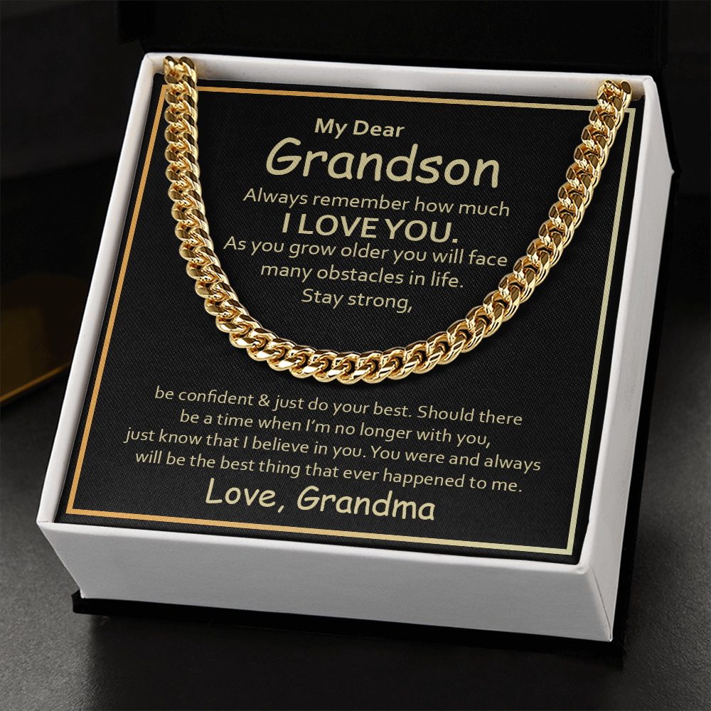 My Dear Grandson, Always remember - Cuban Link Chain, hgs030