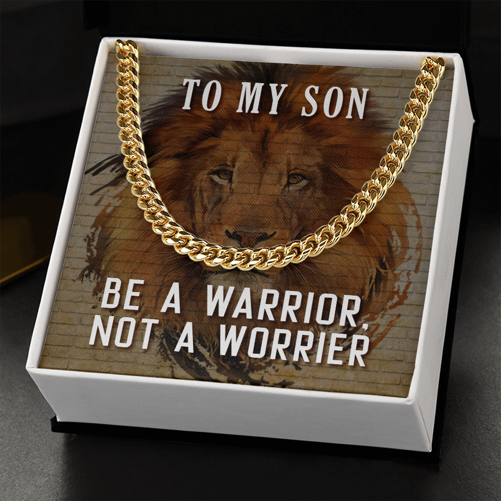 Be a Warrior, not a worrier Cuban Link Chain, hgs031