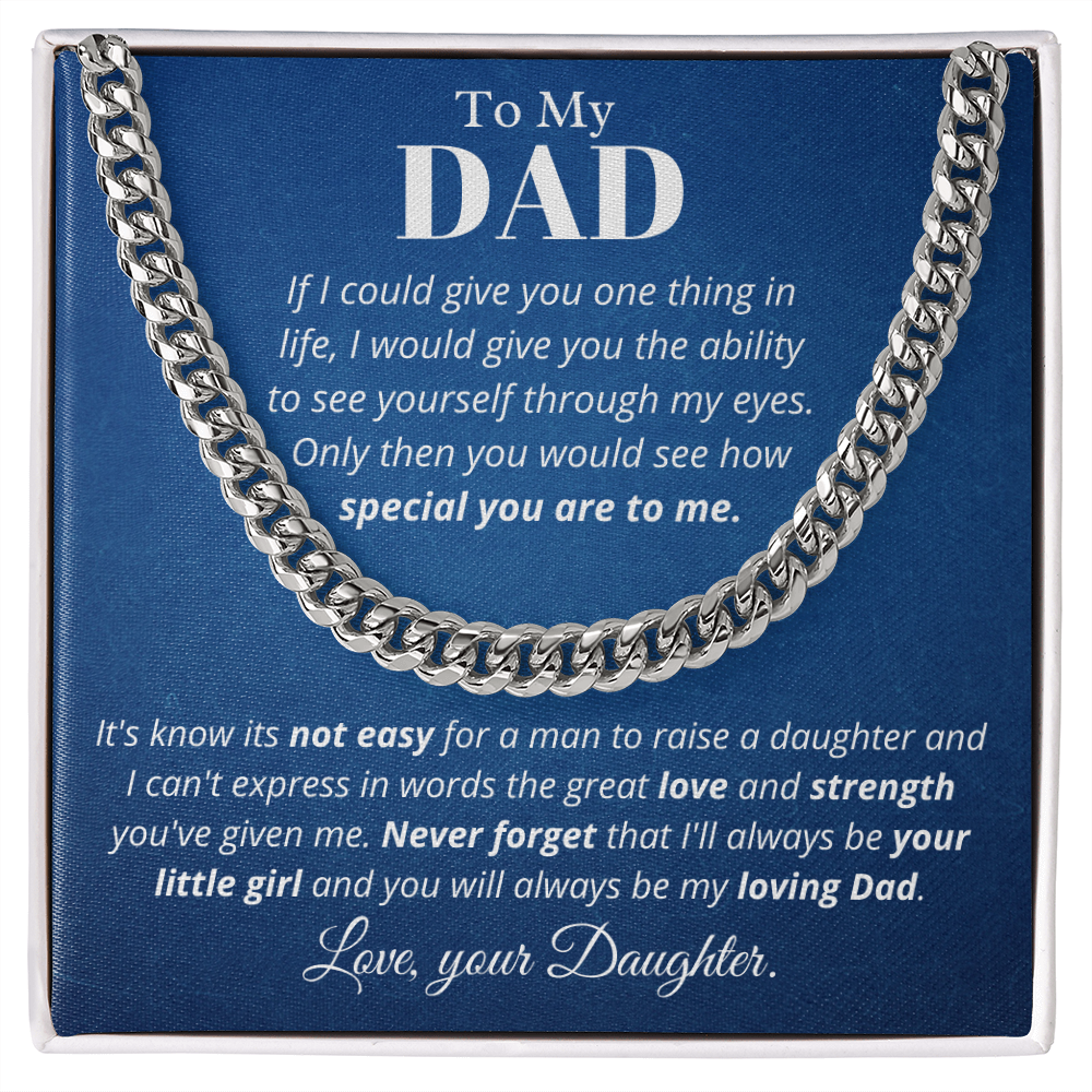To Dad from Daughter, if I could - Cuban Link Chain, Father's Day gift from Daughter | Dad Birthday Present, hgs019.1