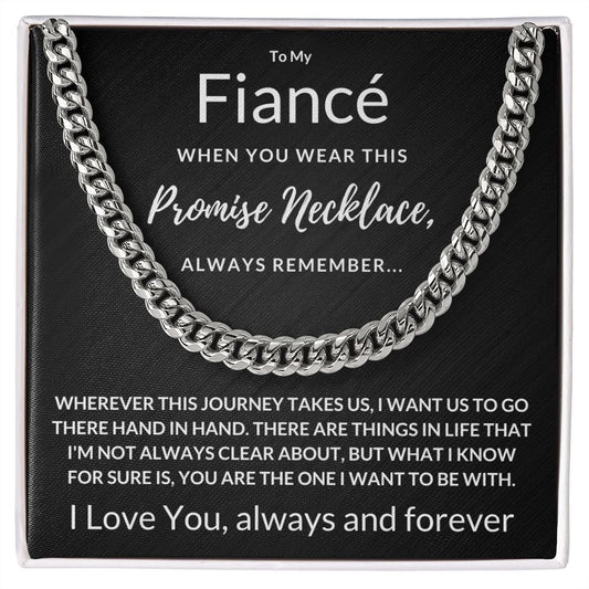 Fiancé Gift, Always Remember - Cuban Link Chain, blk