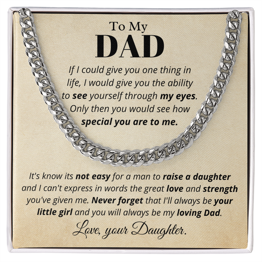 To Dad from Daughter, if I could - Cuban Link Chain, Father's Day gift from Daughter | Dad Birthday Present, hgs019.2