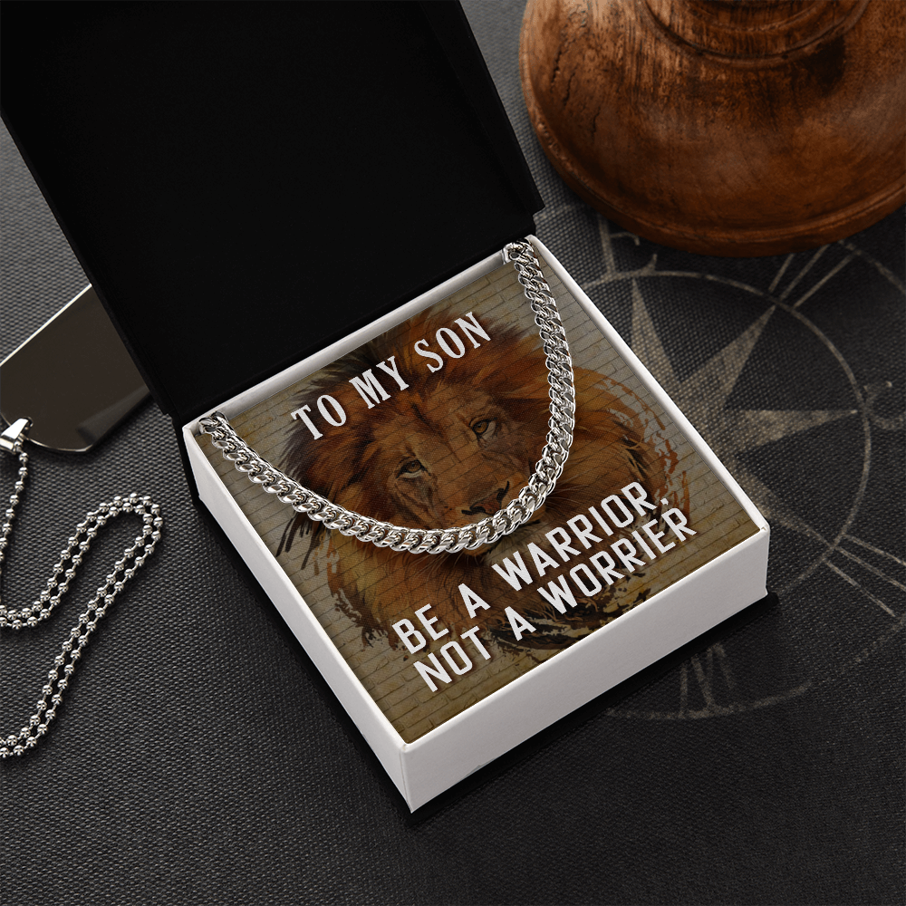 Be a Warrior, not a worrier Cuban Link Chain, hgs031