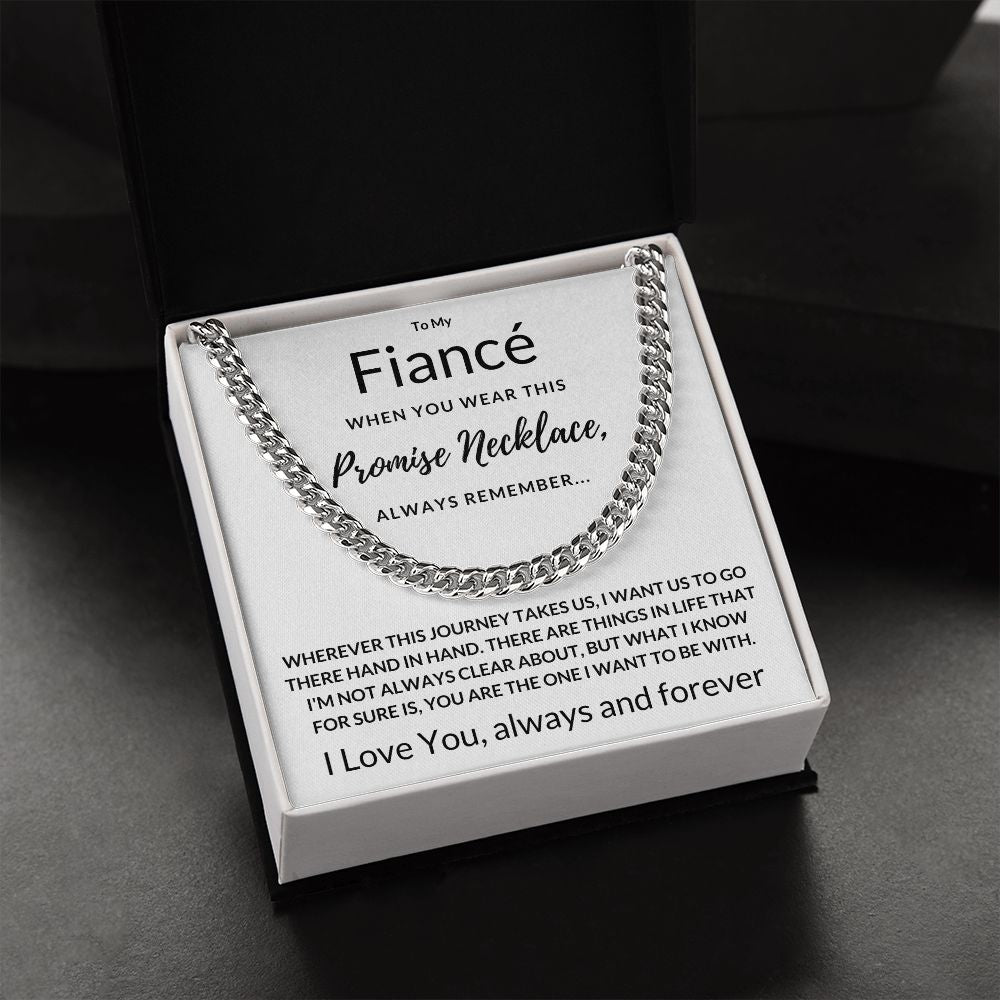 Fiancé Gift, Always Remember - Cuban Link Chain, wht