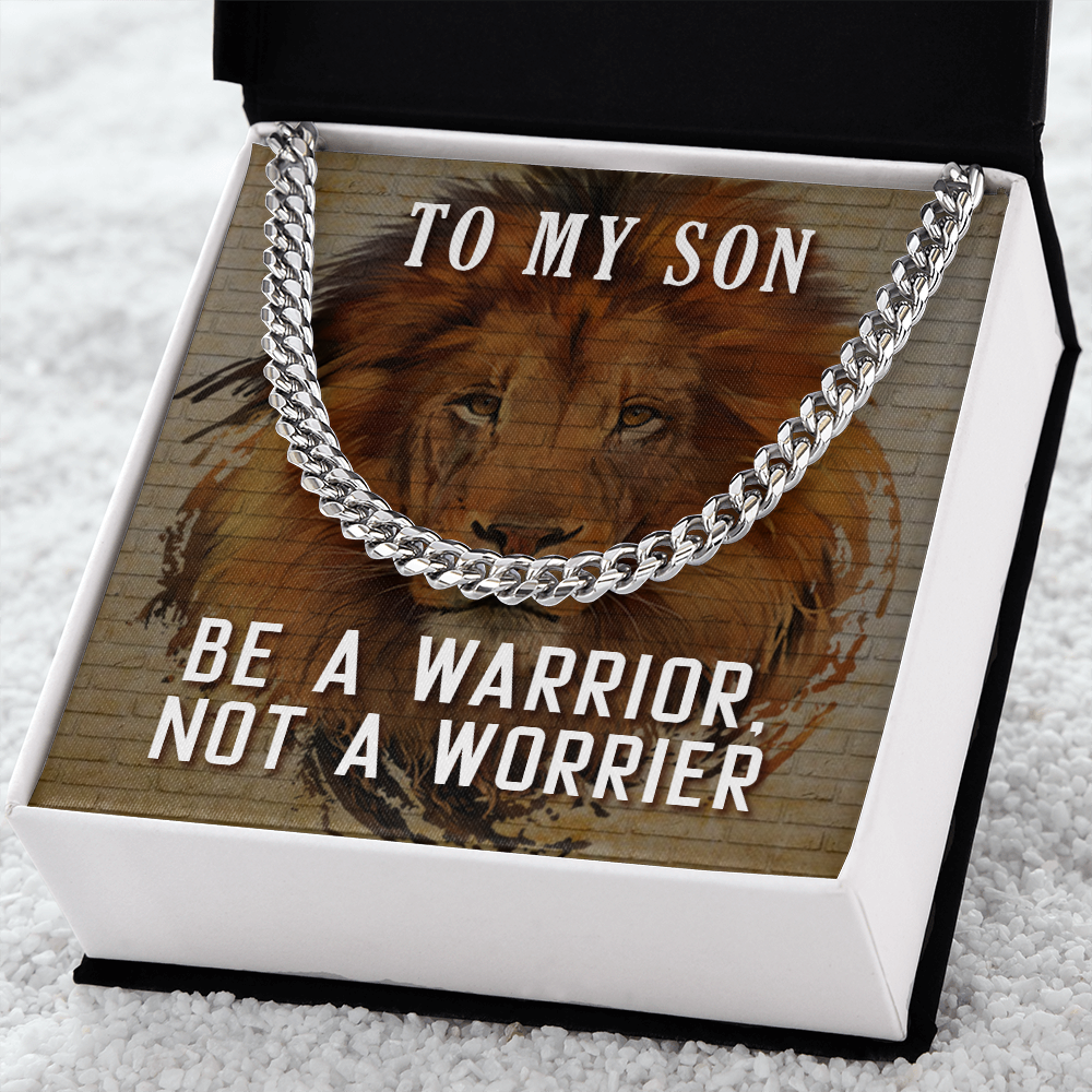 Be a Warrior, not a worrier Cuban Link Chain, hgs031