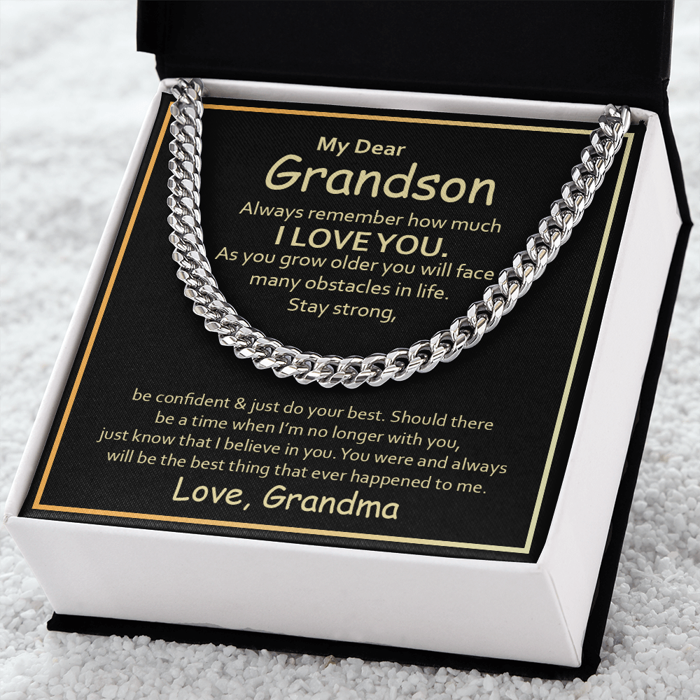 My Dear Grandson, Always remember - Cuban Link Chain, hgs030