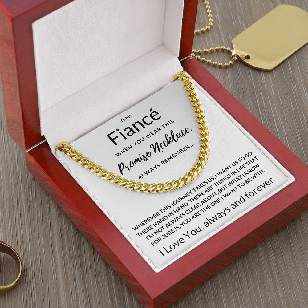 Fiancé Gift, Always Remember - Cuban Link Chain, wht