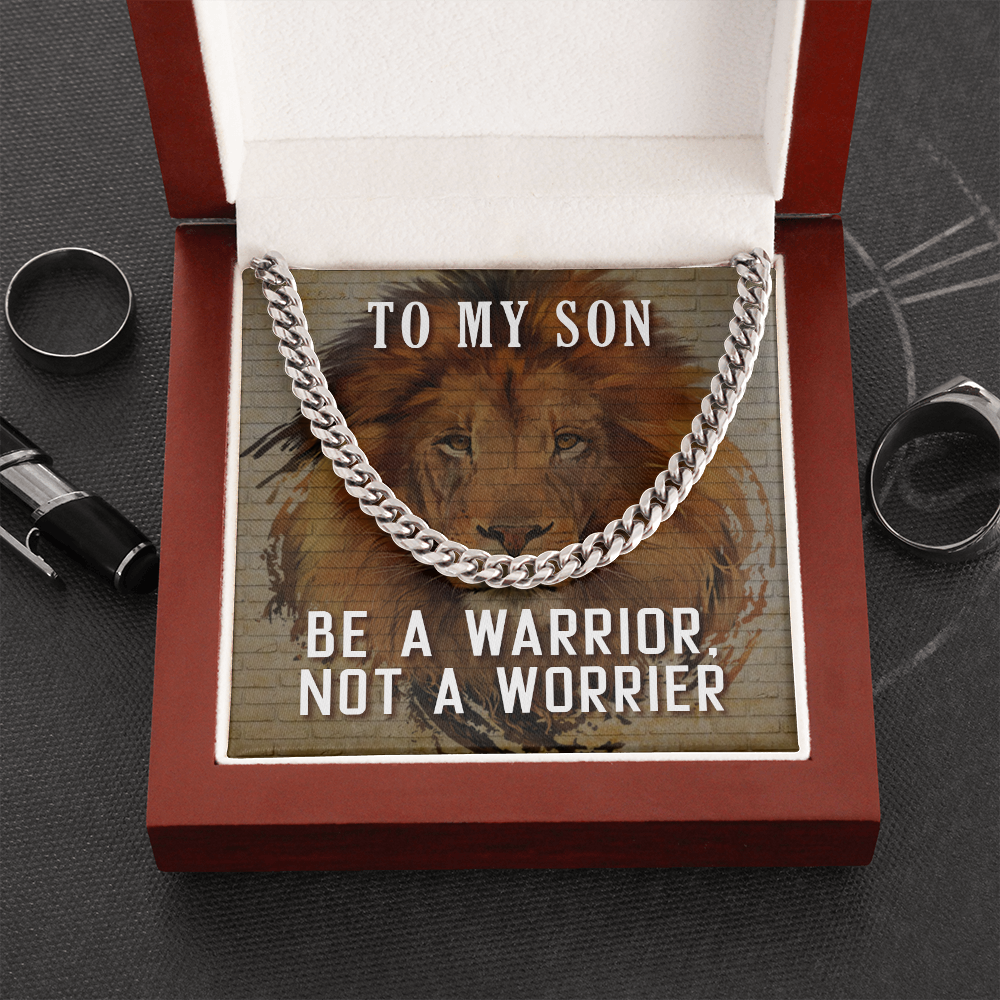 Be a Warrior, not a worrier Cuban Link Chain, hgs031