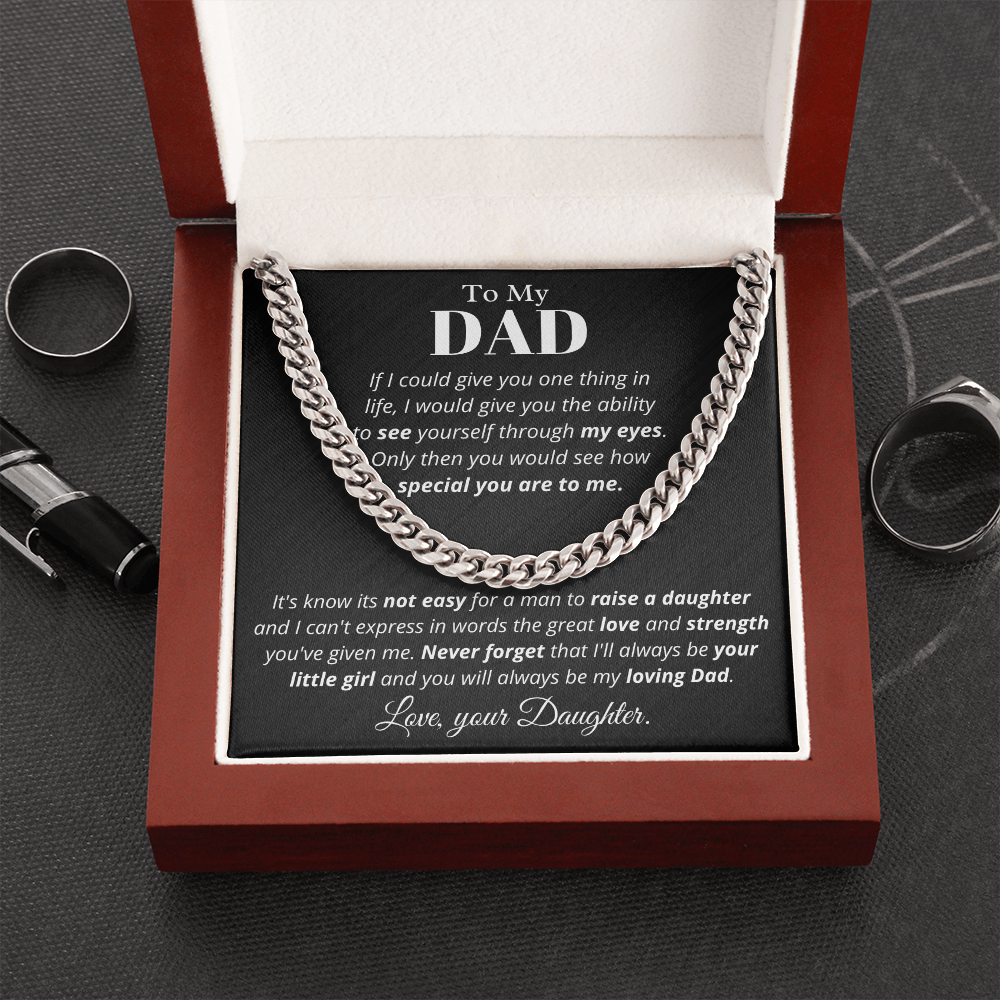 To Dad from Daughter, if I could - Cuban Link Chain, Father's Day gift from Daughter | Dad Birthday Present, hgs019