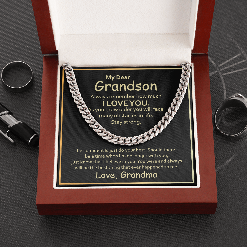 My Dear Grandson, Always remember - Cuban Link Chain, hgs030