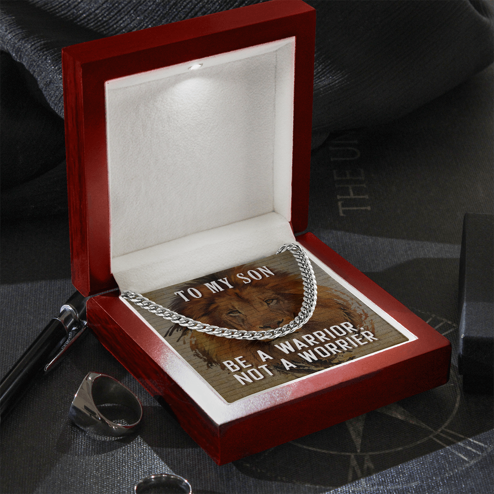 Be a Warrior, not a worrier Cuban Link Chain, hgs031