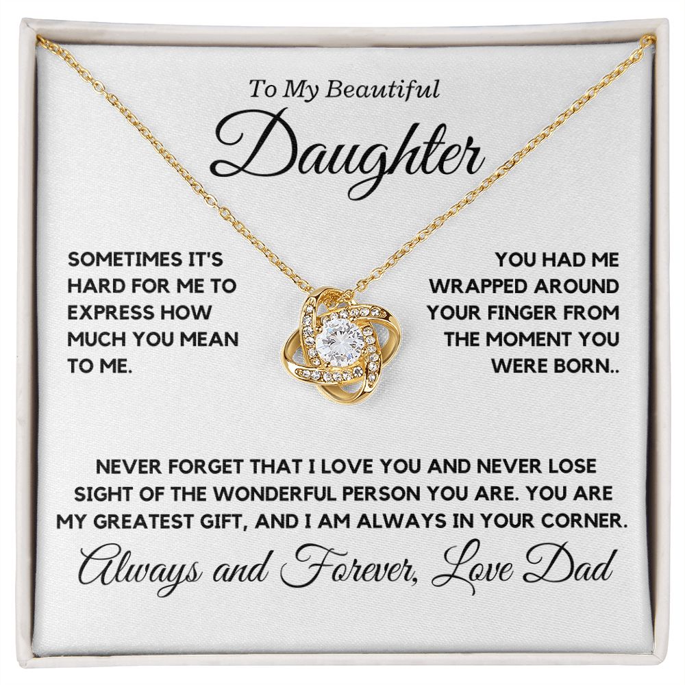 My Daughter, love Dad - Love Knot Necklace, hgs037.3