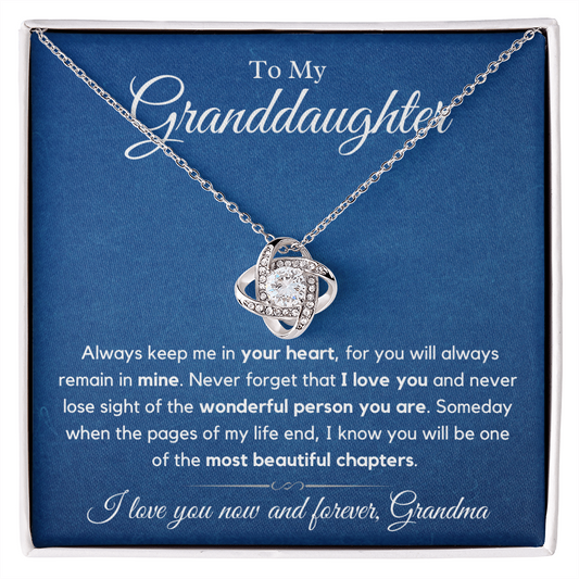 Granddaughter, keep me in your heart - Love Knot Necklace, hgs028.1