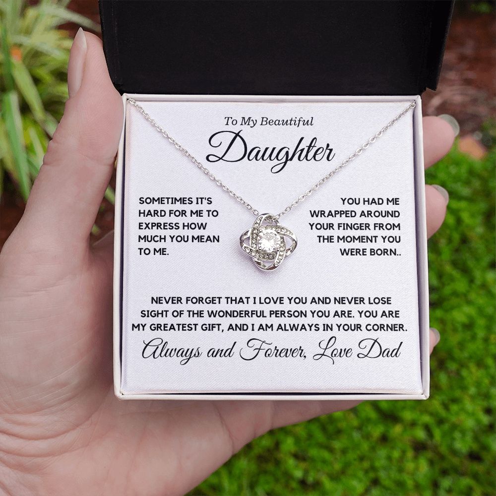 My Daughter, love Dad - Love Knot Necklace, hgs037.3