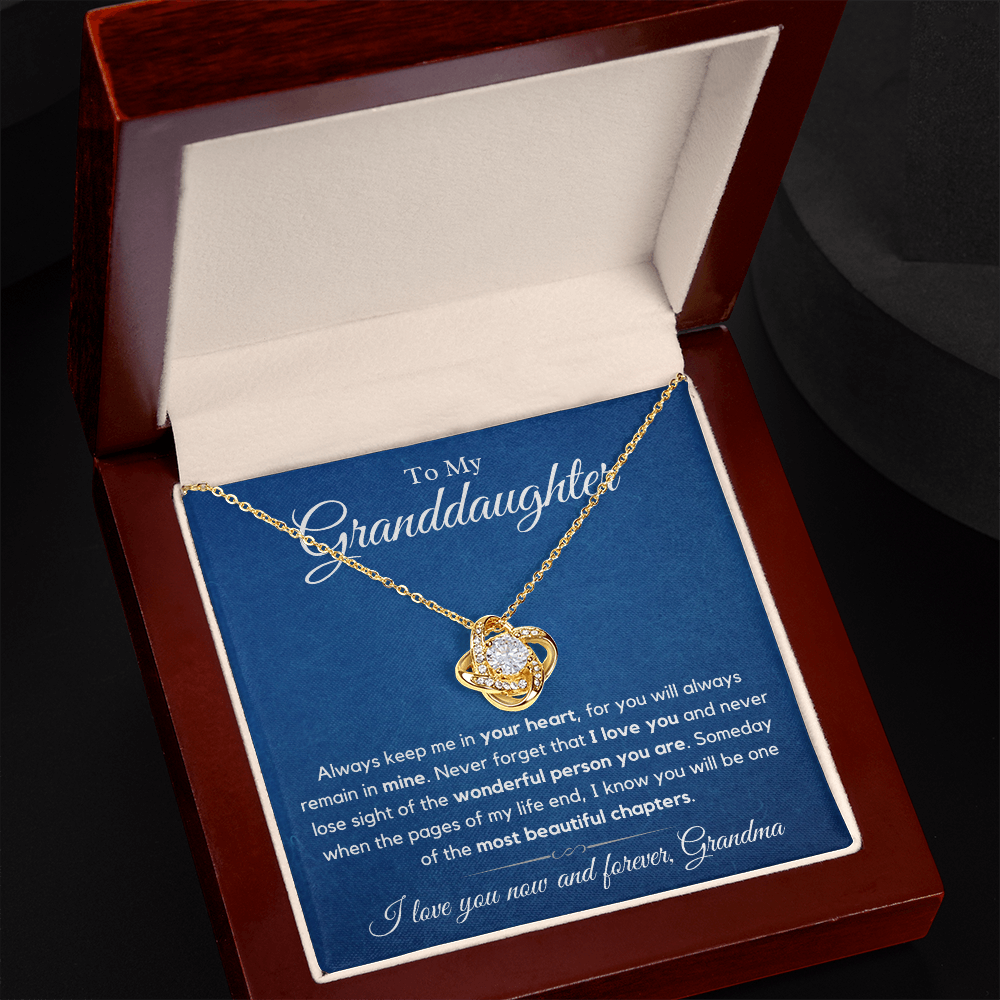 Granddaughter, keep me in your heart - Love Knot Necklace, hgs028.1