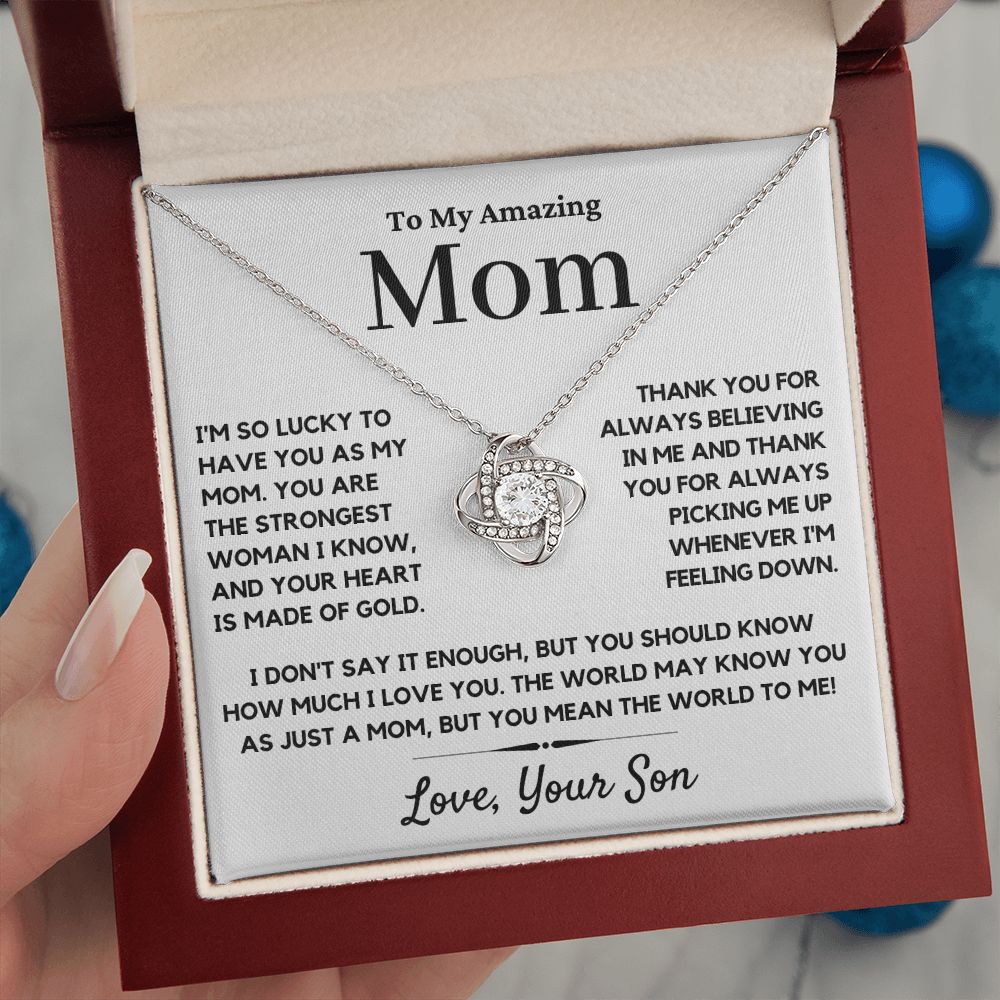 mom love knot necklace gift