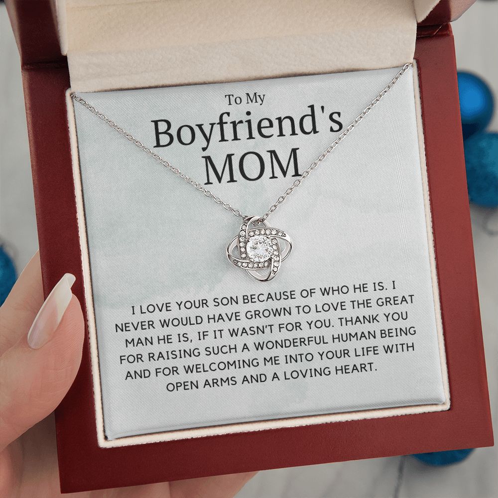 My Boyfriend's Mom, I love your son because of you, 110922.1 | Christmas Present for Boyfriend Mother, Birthday, Mother's Day Gift for Bf Mom