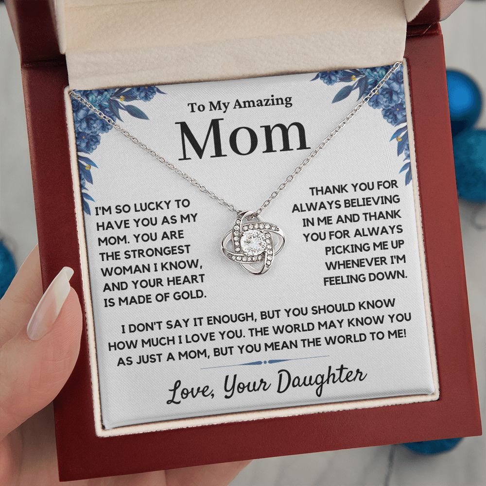 mom love knot necklace gift