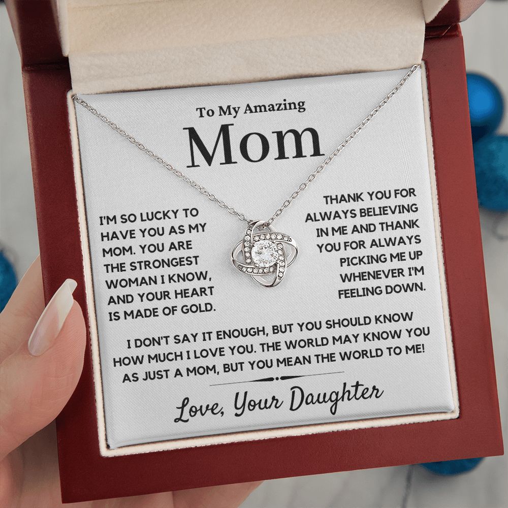mom love knot necklace gift