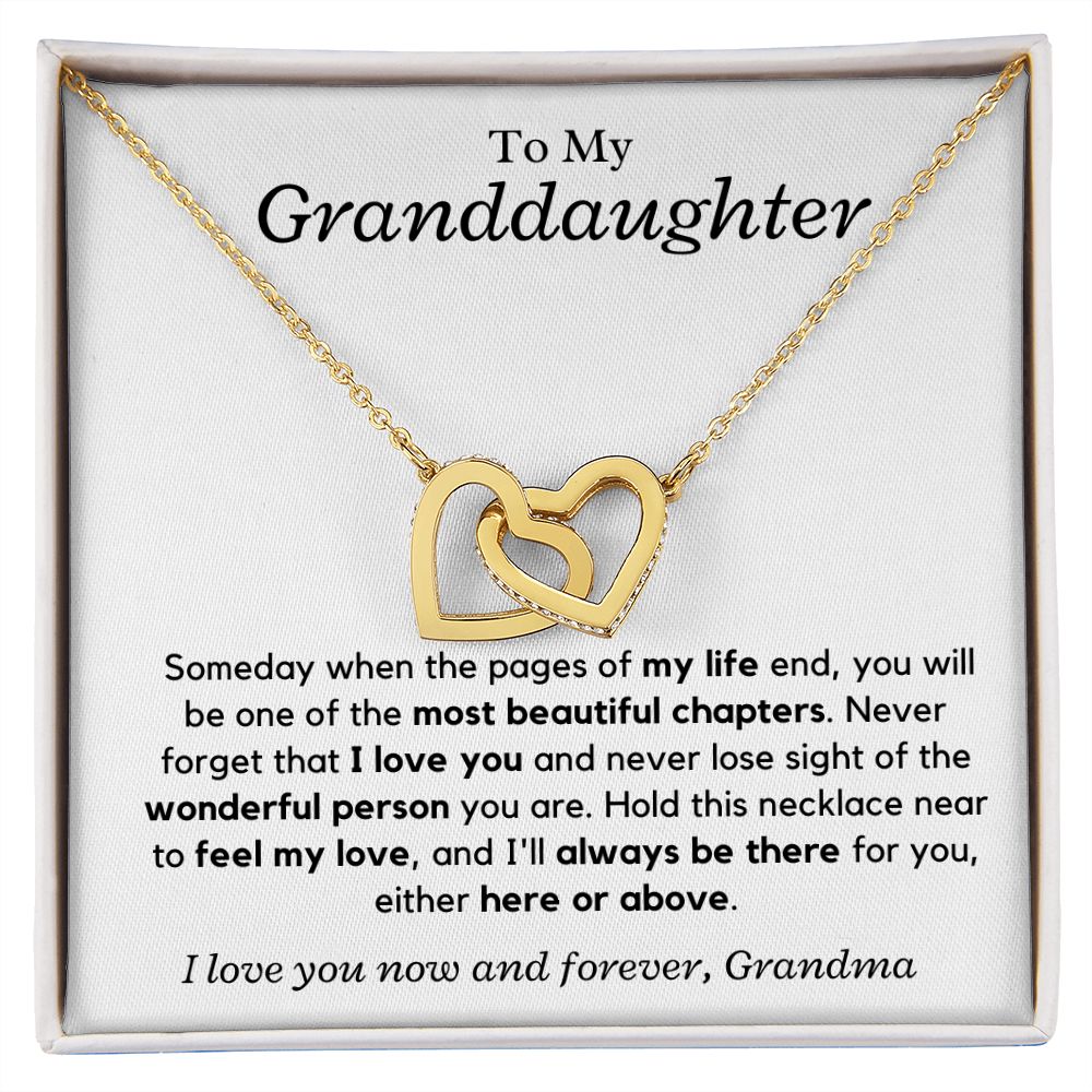 Granddaughter, I'll always be there - Interlocking Hearts Necklace, hgs028.5,xxx