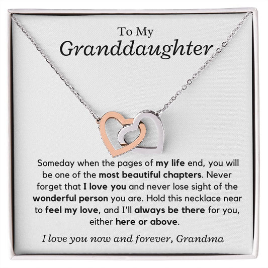 Granddaughter, I'll always be there - Interlocking Hearts Necklace, hgs028.5,xxx