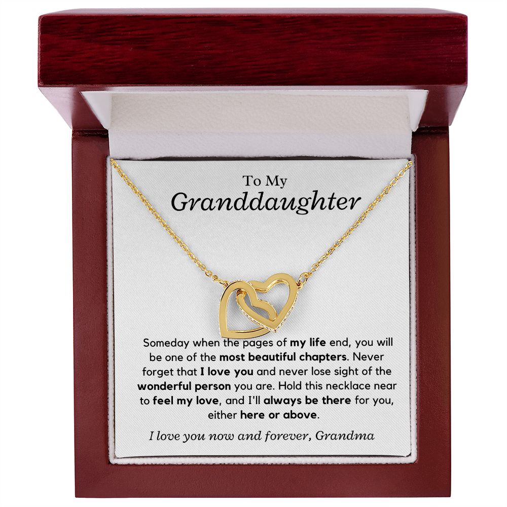 Granddaughter, I'll always be there - Interlocking Hearts Necklace, hgs028.5,xxx