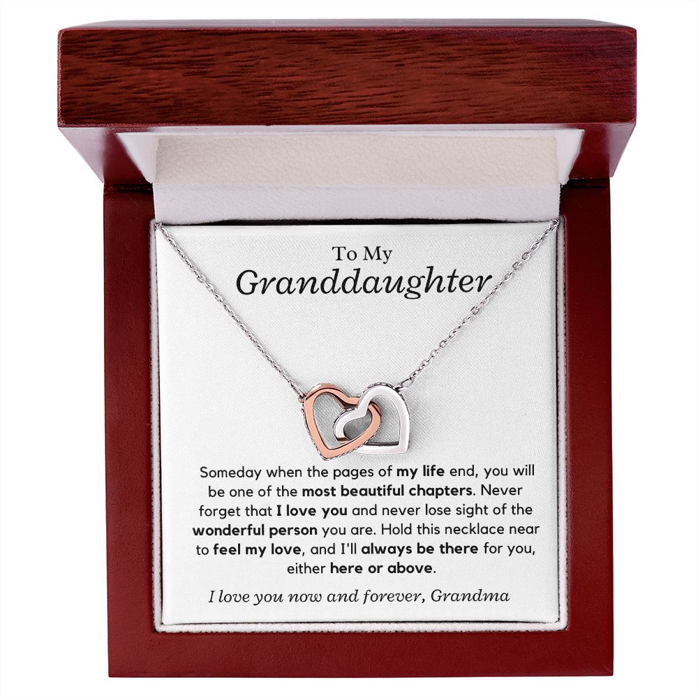 Granddaughter, I'll always be there - Interlocking Hearts Necklace, hgs028.5,xxx