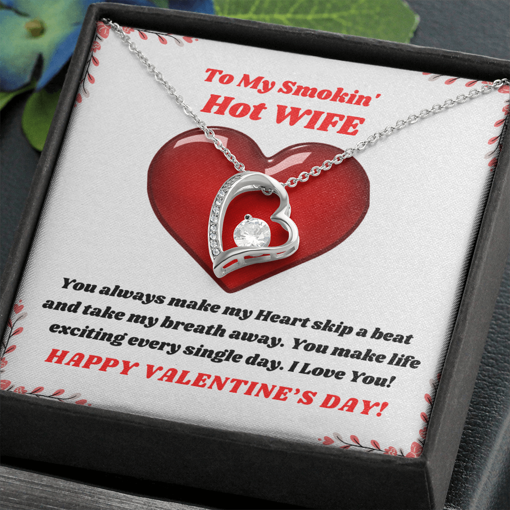 To My Smokin' Hot Wife, You take my breath away - Forever Love Valentine's necklace
