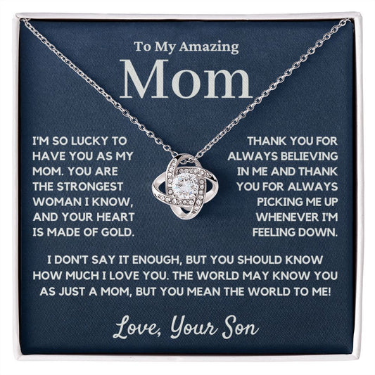 mom love knot necklace gift