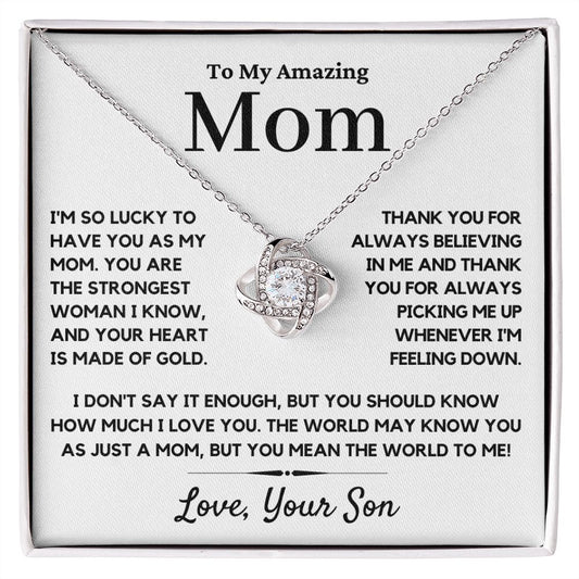 mom love knot necklace gift