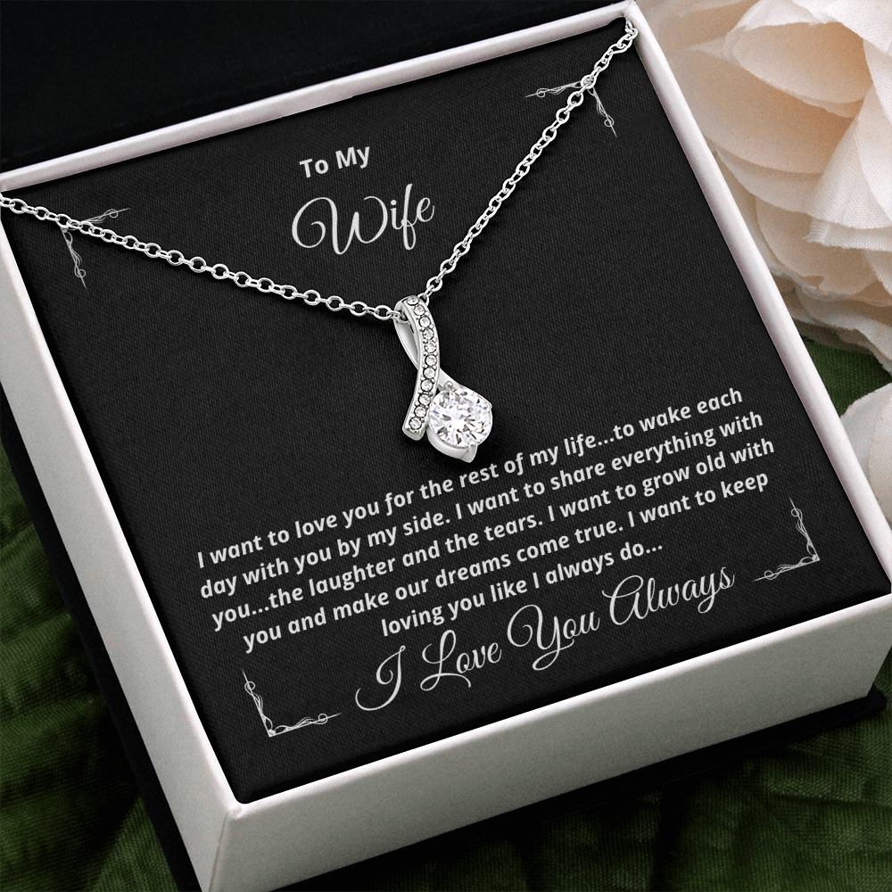 To My Wife, I want to keep loving you - Alluring Beauty necklace, blk