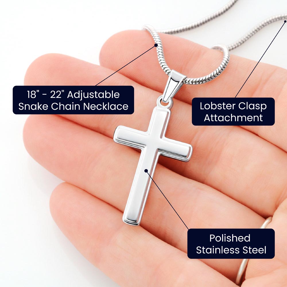 My Son from Mom, I pray you are safe - Stainless Steel Cross Necklace