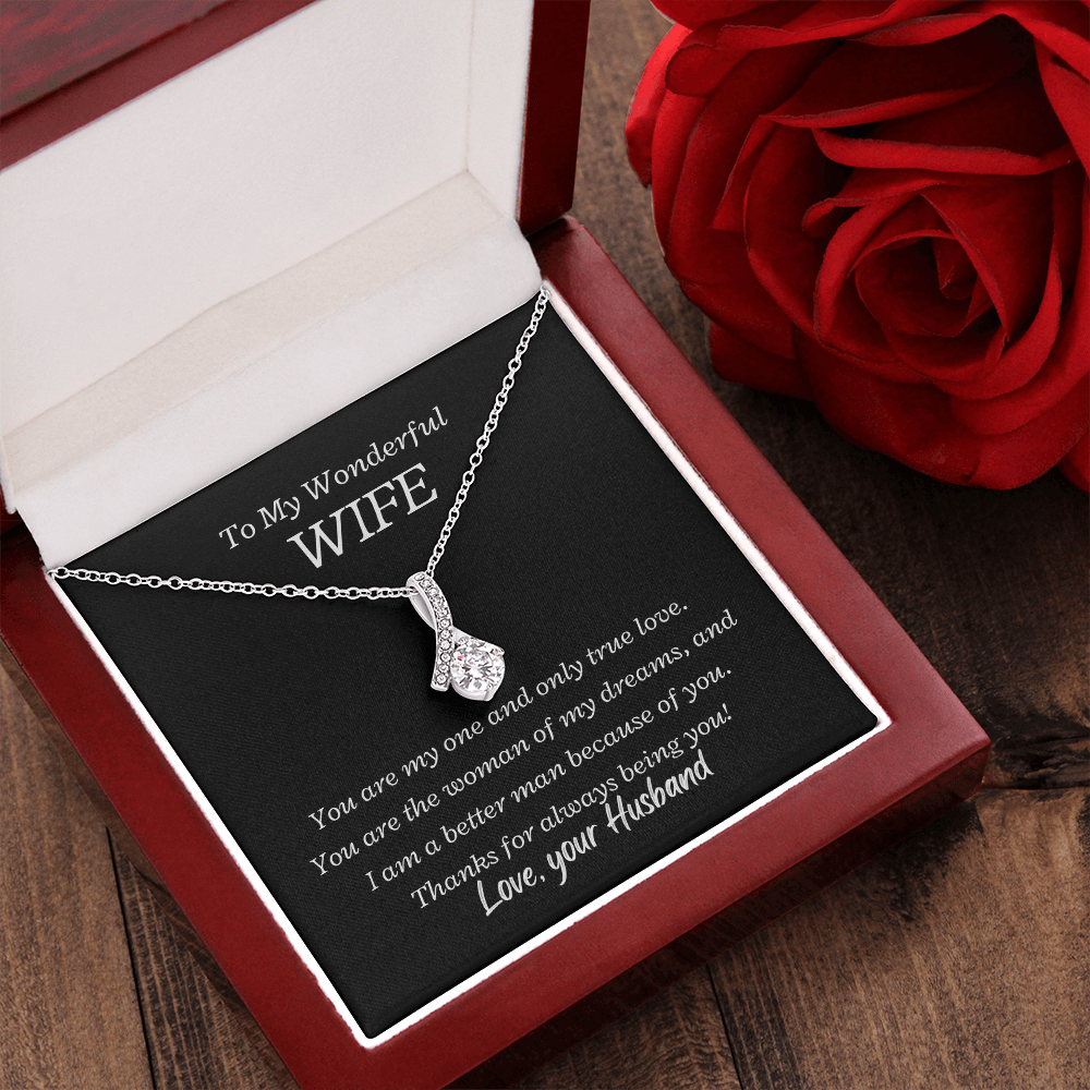 To My Wonderful Wife, Thanks for always being you! - Alluring Beauty necklace, blk 3/22