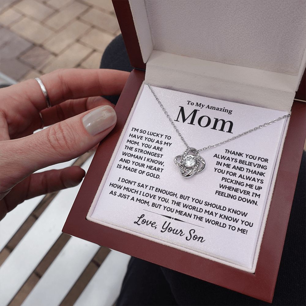 mom love knot necklace gift