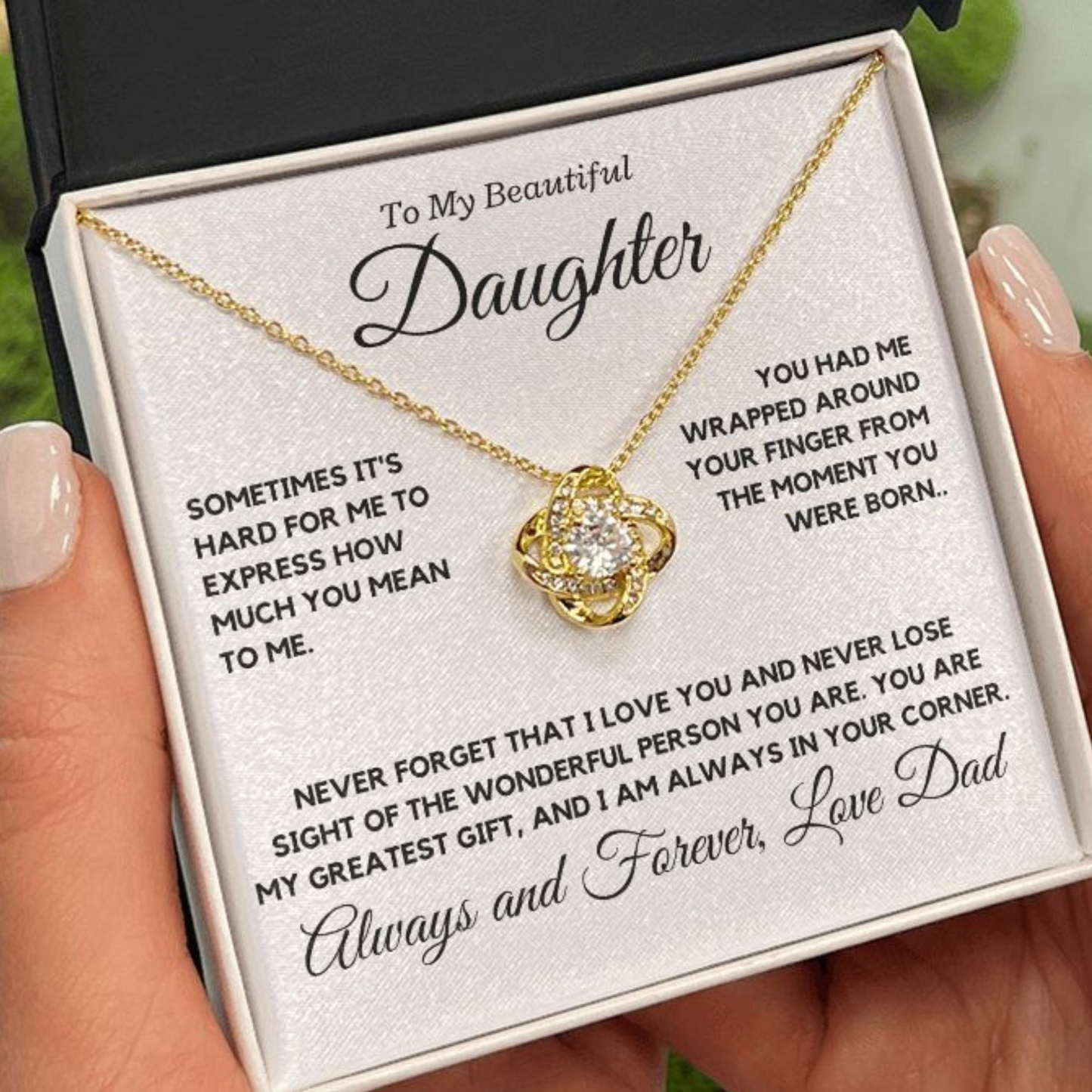 My Daughter, love Dad - Love Knot Necklace, hgs037.3
