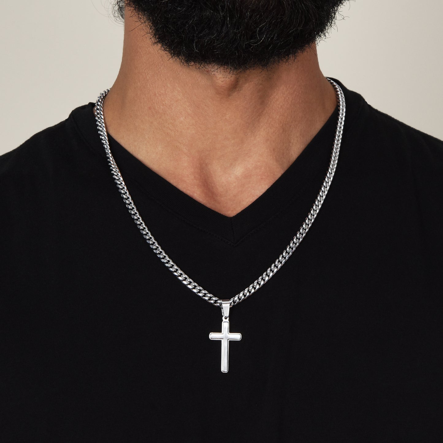 My Man Custom Engraved Stainless Steel Cross Necklace
