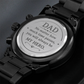 Father's Day Gift for Dad, My Hero, Engraved Black Chronograph Watch