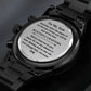 Gift for Son, Black Engraved Stainless-Steel Watch, v2
