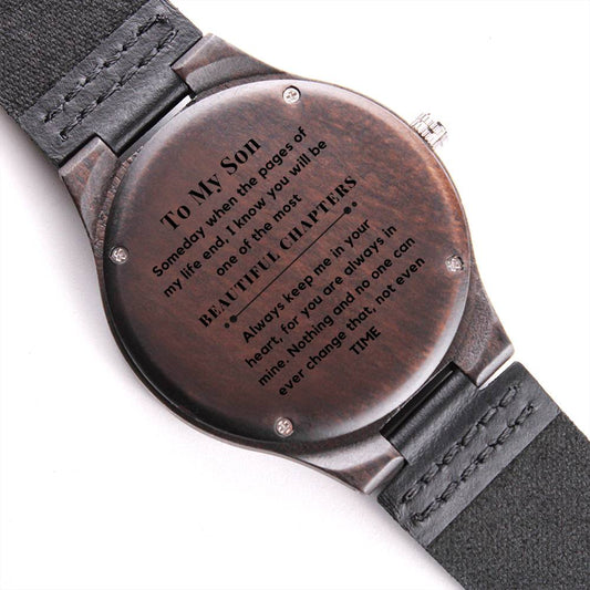 Gift for Son, Engraved Sandalwood Watch