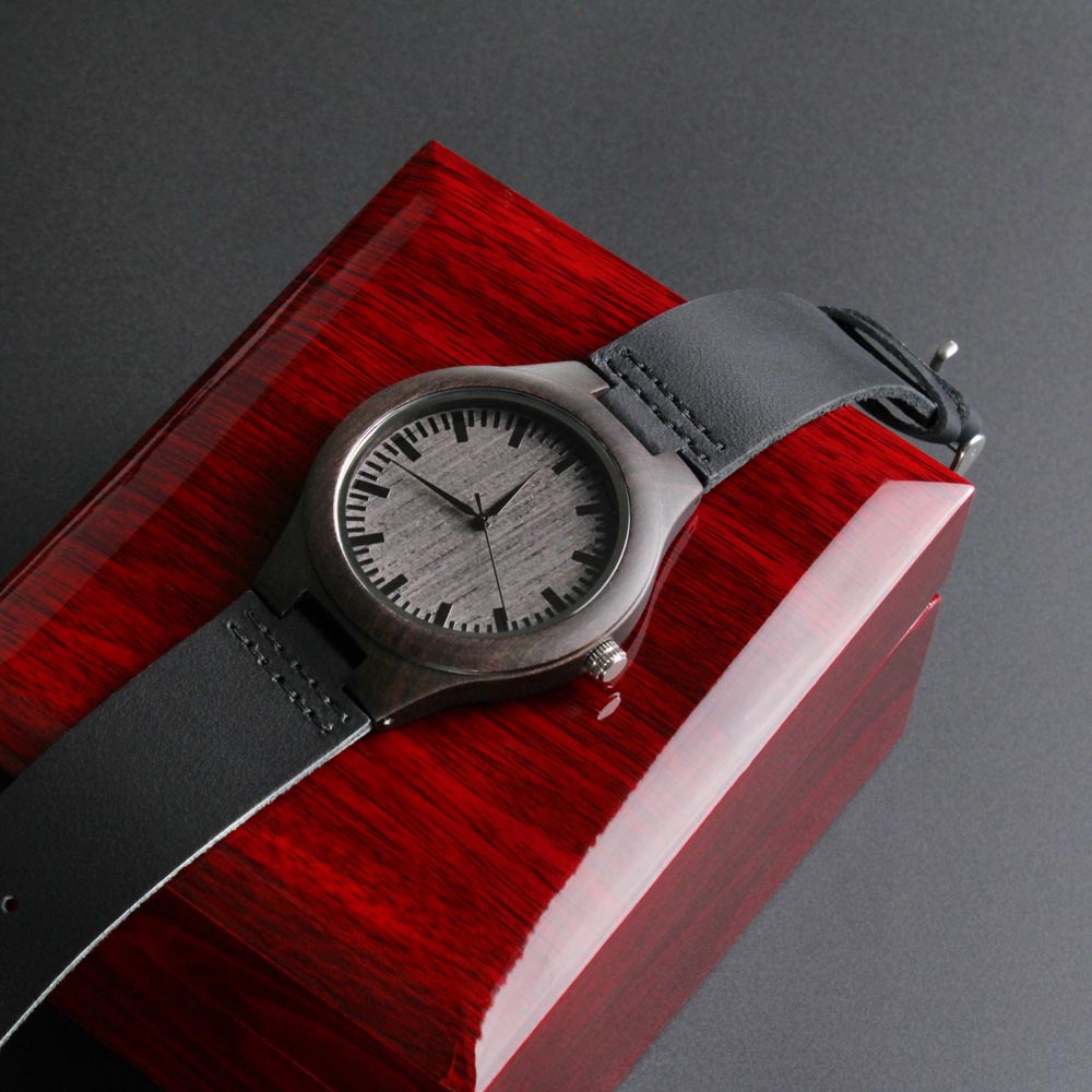 Father's Day Gift for Dad, My Hero, Engraved Wooden Watch
