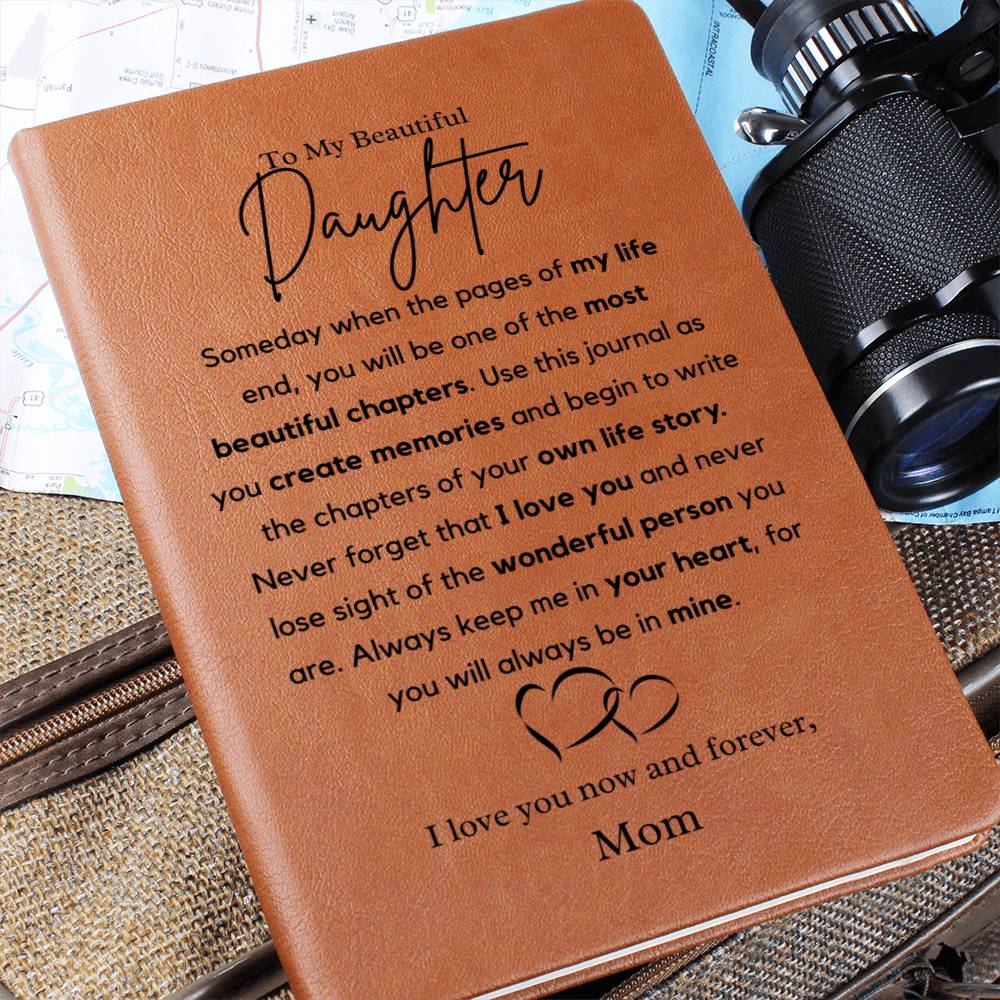 Daughter Gift from Mom - Your Own Life Story, Leather Journal