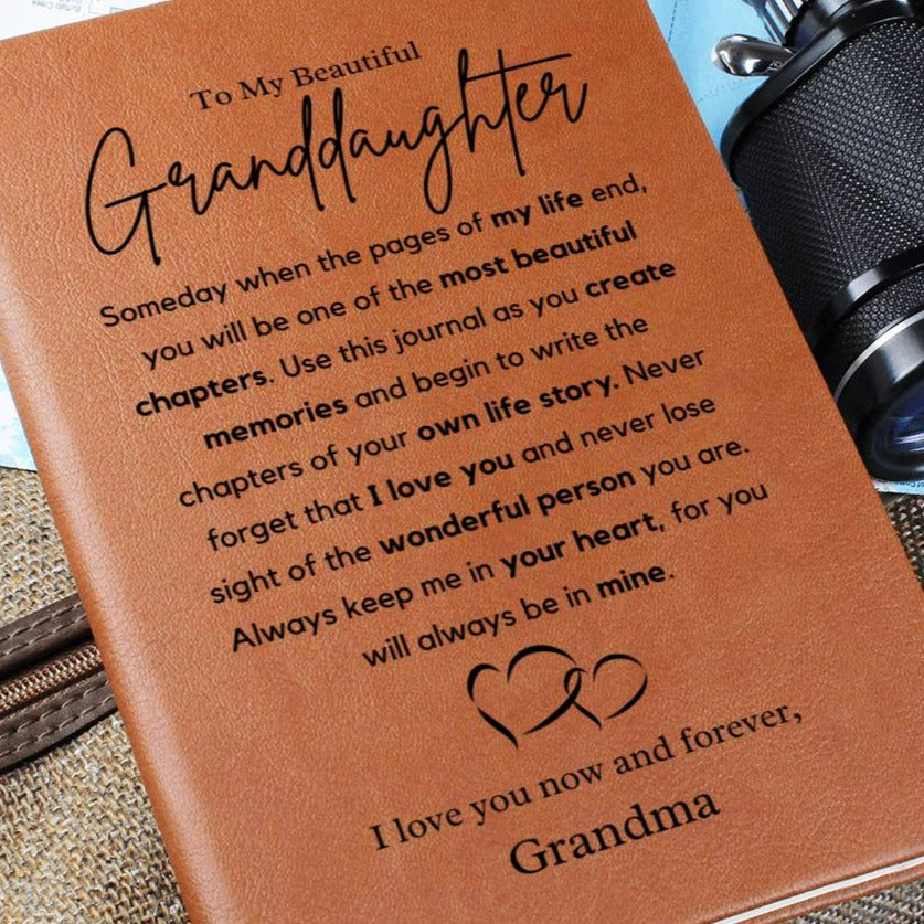 Granddaughter Gift from Grandma - Your Own Life Story, Leather Journal