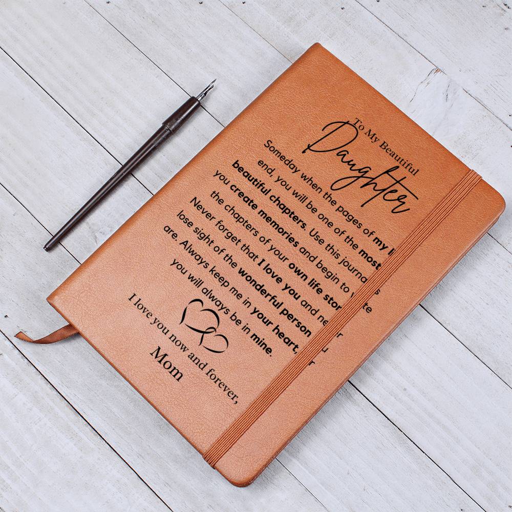 Daughter Gift from Mom - Your Own Life Story, Leather Journal